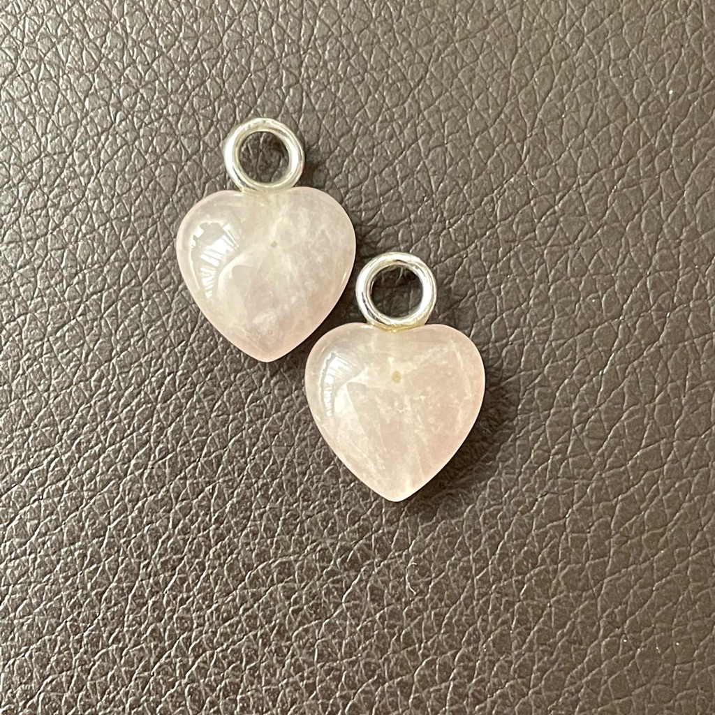 Rose Quartz Heart Charms